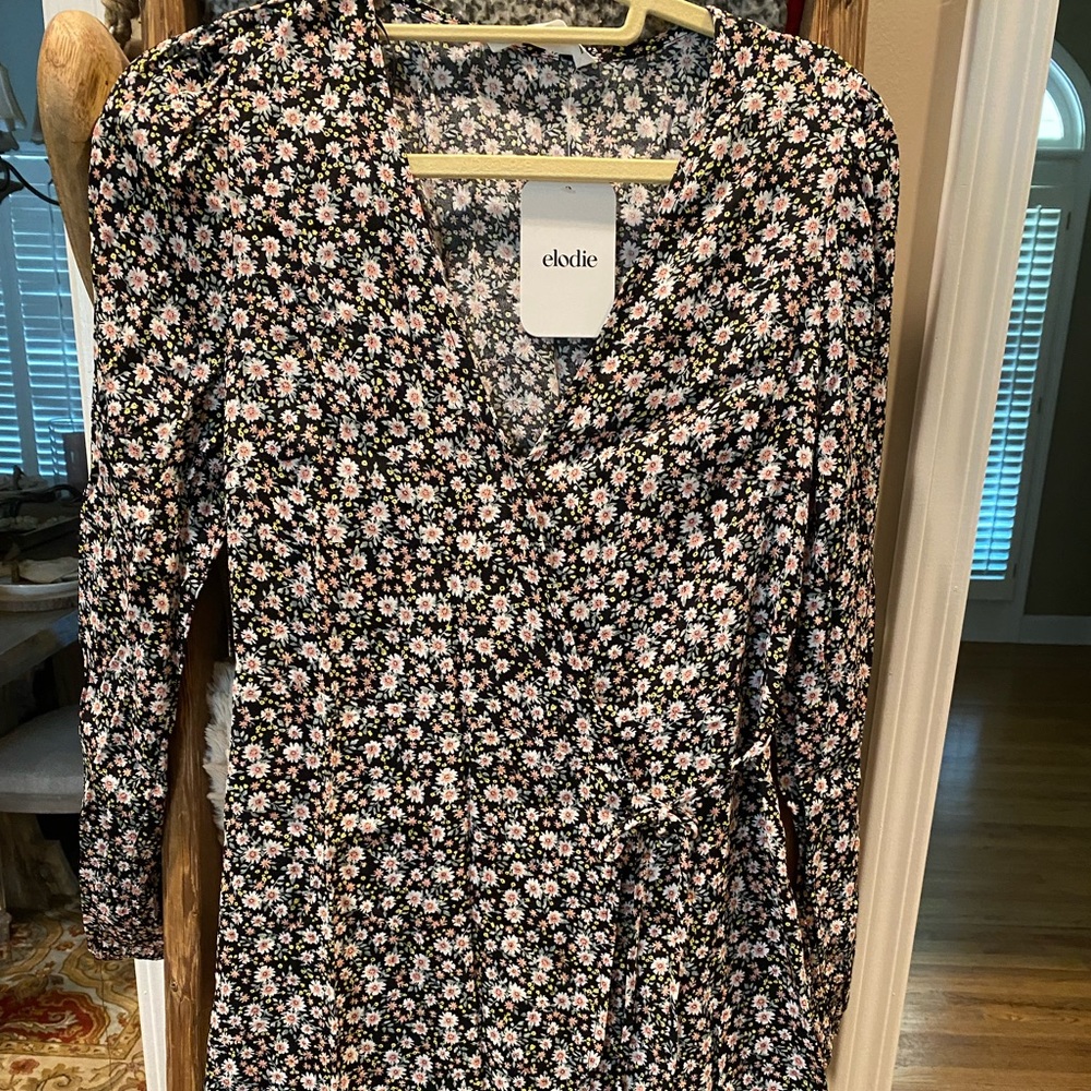 Elodie Floral mini long sleeve wrap dress